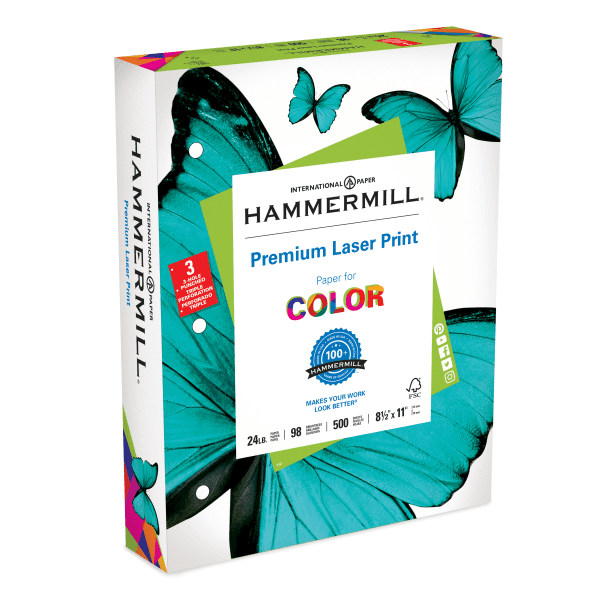 100 Sheets Hammermill Proposals & Presentations Ultra Smooth Cover 60 lb Laser Ultra White Cover Letter Size 