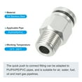 thumbnail image 3 of Uxcell Push to Connect Fitting, 304 Stainless Steel Male Straight 1/4" Tube OD x 1/8" NPT Thread  4 Pcs, 3 of 6
