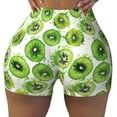 thumbnail image 2 of Lsque Green Kiwi Pattern High Waisted Biker Shorts for Women-Tummy Control Fitness Athletic Workout Running Yoga Gym Shorts,Moisture-Wicking-XX-Large, 2 of 9
