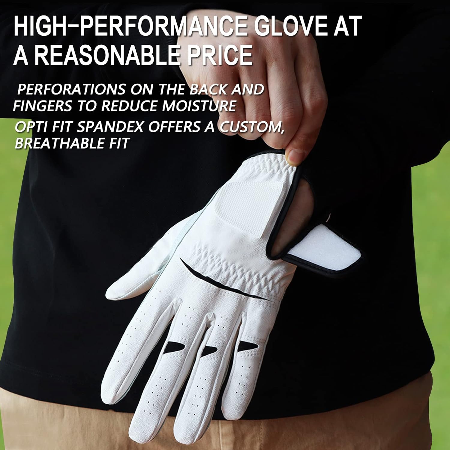 Golf Gloves Men Right Left Handed Golfer Men’s Golf Glove Left Right Hand Value 4 Pack, All Weather Leather Grip Small Medium ML Large XL Size