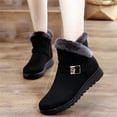 thumbnail image 2 of Winter Boots Women Warm Plush Snow Boots Zipper Comfort Flats Shoes, 2 of 11