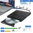 thumbnail image 2 of Haiway Unidad de DVD externa, USB 3.0 Tipo-C Grabadora de CD CD portátil DVD +/-RW Unidad óptica Slim CD DVD ROM Regrabadora Reproductor de CD/DVD Lector para computadora portátil Computadora MacBook, 2 of 5