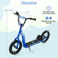 thumbnail image 3 of Gymax Kids Scooter w/ Adjustable Height Handlebar 12'' Inflatable Wheels Handbrake Navy, 3 of 10