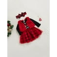 thumbnail image 4 of Toddler Baby Christmas Tree Tulle Dress with Furry Vest Headband 3Pcs Outfit, 4 of 8