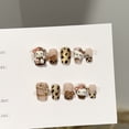 thumbnail image 3 of Purely hand-worn nail pads, high-end amber leopard print cat's eye short nail pads, cartoon hand-painted fake nail patches, 3 of 6