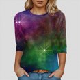 thumbnail image 2 of Towmus Womens Tops Cotton Women's Casual 3/4 Sleeve T-Shirts Round Neck Cute Tunic Tops Basic Tees Blouses Loose Fit Pullover Shirt, 2 of 4