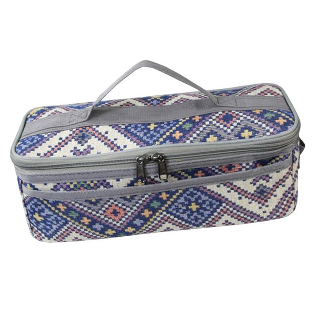Bolsa Organizador de vajilla Zulema Utensilio Almacenamiento Tote Algodón Azul