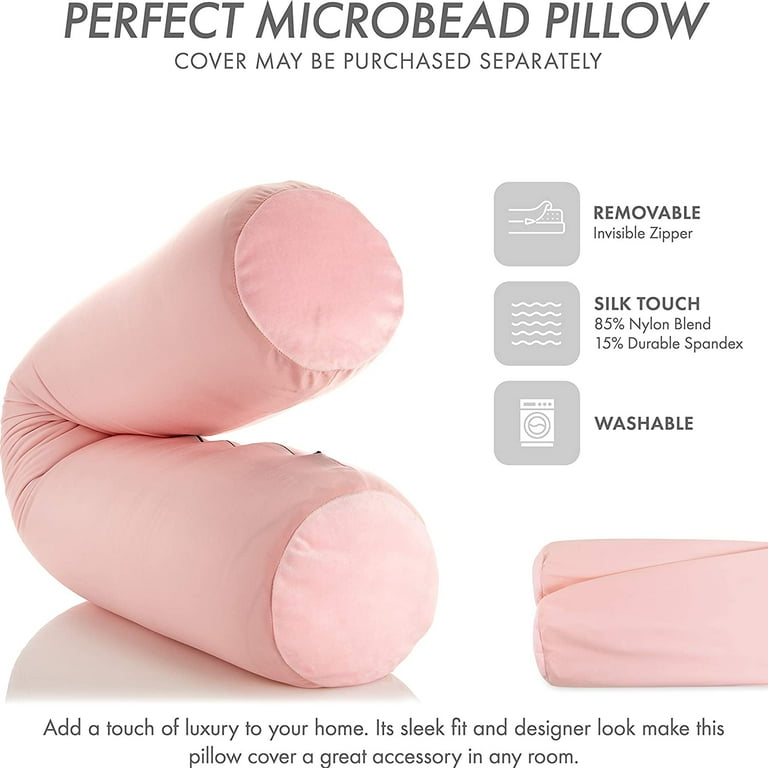 Straight Body Pillow, Full Size Premium Microbead,Side Sleeping / Maternity  Pregnant Women, Supportive ,Fluffy, Breathable, Cooling, 85/15  spandex/nylon Silky Feel Anti-Aging - 48 X 8 - Cream Peach - Walmart.com