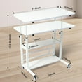 thumbnail image 3 of Adjustable Height Student Computer Desk, Mobile Portable Laptop Table for Home Office, 31.5" Small Spaces Standing Desk with Storage for Bedside Study Work Game on Wheels, 3 of 7