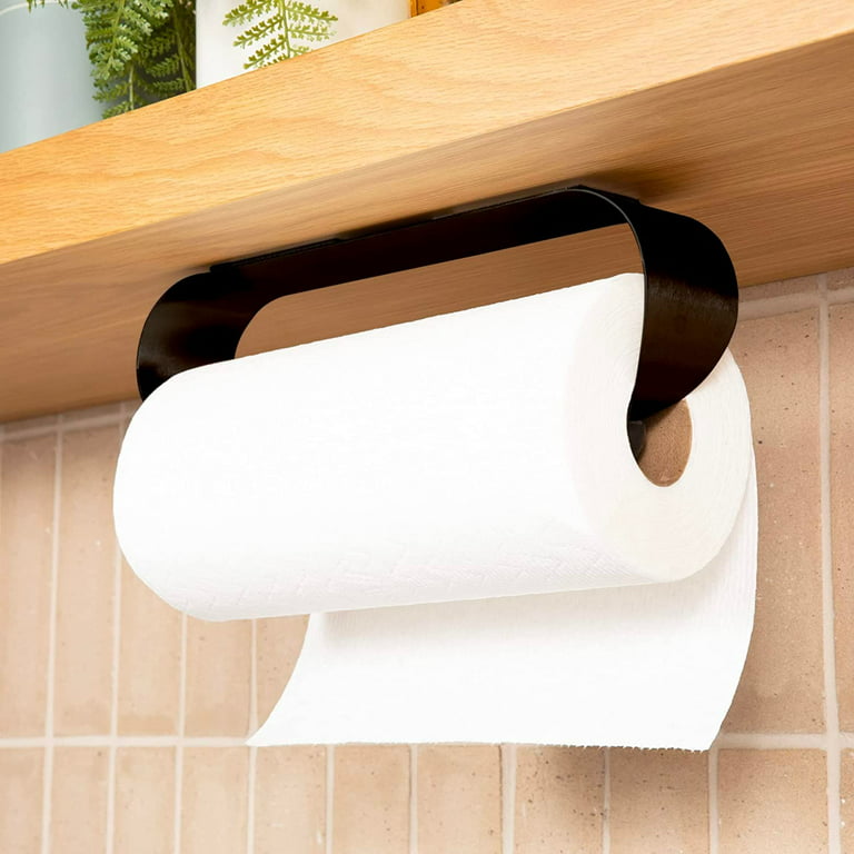 Wood Grip Contemporary Under Cabinet Paper Towel Holder Satin