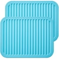 thumbnail image 1 of Silicone Trivets - 9" x 12" Silicone Potholder [2 Set ] Silicone Pot Holders - Spoon Rest - Kitchen Table Mat - Hot Pads - Large Coasters (Black), 1 of 8