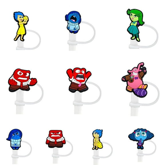 10Pcs Inside Out Straw Cover Cap for Stanley Cup 40oz/30oz Tumbler, 10mm Reusable Cute Drinking Straw Topper Accessories, Portable Protector Plugs Decorations Gifts for Kids Party Favors