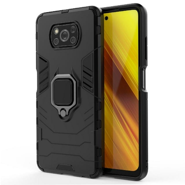 Funda para Xiaomi POCO X3 NFC/POCO X3 PRO con Soporte Anillo Giratorio 360° y Protección Resistente a Golpes y Caídas