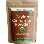 Viva Doria Organic Ceylon Cinnamon Powder | Organic Ground Cinnamon Powder | 100% Raw from Sri Lanka |16 Oz (454 g) Resealable Kraft Bag