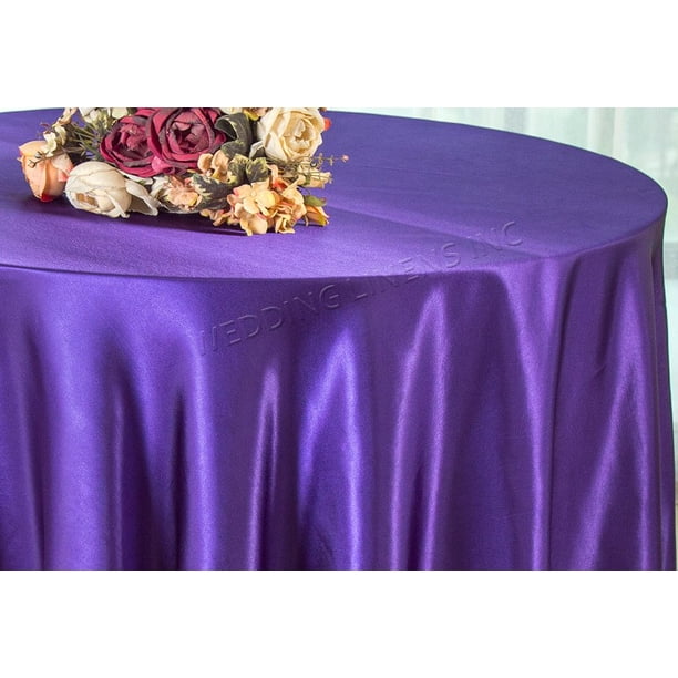 Wedding Linens Inc. 90'' Round Satin Table Cover Tablecloth - Regency ...