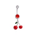 thumbnail image 1 of Cherry Pendant Belly Button Ring Drop Dangle Body Belly Piercing Fruit Belly Button Nails Belly Navel Rings Button Rings ZR, 1 of 7
