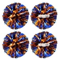 thumbnail image 1 of Pompones metálicos de animación Uxcell con anillos de mango, ideales para el espíritu del equipo, deportes, danza y animación en azul y naranja, 1 of 1