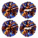 thumbnail image 1 of Pompones metálicos de animación Uxcell con anillos de mango, ideales para el espíritu del equipo, deportes, danza y animación en azul y naranja, 1 of 1