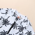 thumbnail image 4 of Toddler Baby Boy One Piece Swimsuit Infant Short Sleeve Zipper Bathing Suit Rash Guard Swimwear Beachwear Sunsuit, 4 of 7