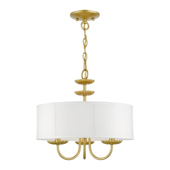 42983-33 Livex Lighting Brookdale - 3 Light Pendant In Transitional Style-15 Inches Tall and 16 Inches Wide-Soft Gold Finish    -Traditional