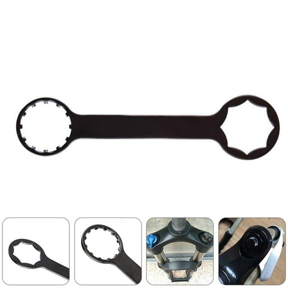 Worgeous 1pc Front Fork Wrench Alloy Repair Spanner Tool for Mountain Bike (Black)
