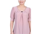 thumbnail image 1 of NY Collection Womens Balloon Sleeve Knit Blouse, Pink, Petite, P/PS, 1 of 1