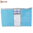 thumbnail image 3 of Spencer 2Pcs Foldable Storage Bag Clothes Blanket Large Capacity Quilt Closet Sweater Organizer Box Pouches (23.2"x16.1"x13.4", Blue-1), 3 of 10