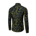 thumbnail image 2 of Yuemengxuan Men Long Sleeve Casual Shirt with Geometric Pattern, Color Block Clothing, 2 of 8