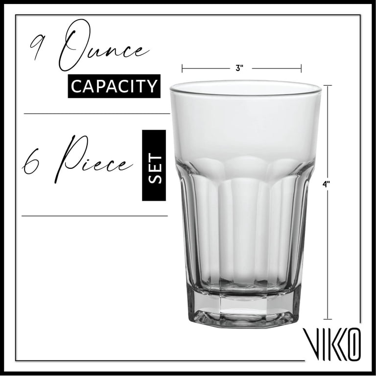 KVA (Pack of 6) Drinking Glasses Set of 6- 12.5 CM Highball