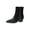 Black, variant on Women's Western Cowboy Boots Chunky Heel and Retro Embroidered Suede Mid-Calf Boots