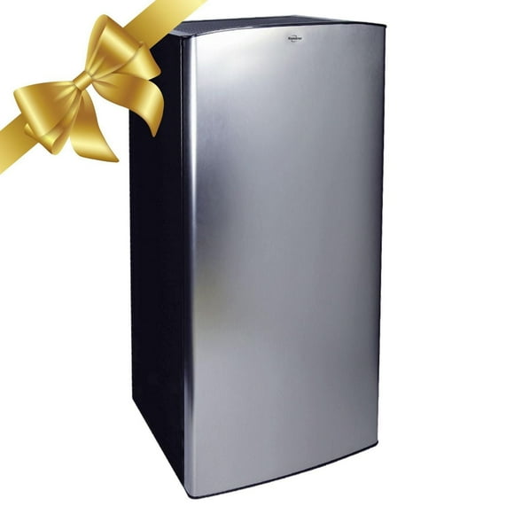 Koolatron 6.2 cu ft Stainless Steel Compact Fridge with Freezer, Mini Fridge with Large Capacity, Silver