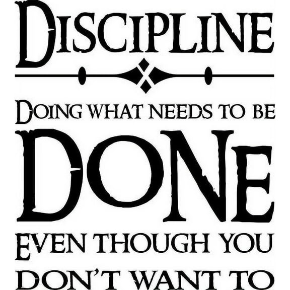 Discipline ~ 12" x 11" Vinyl Wall Art Decal by Motivations