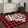 thumbnail image 3 of Valentine's Day Area Rugs 4'x6', Washable Small Throw Rugs for Office Bathroom, Romantic Love Red Checkered Buffalo Indoor Outdoor Rug Non-Slip Low Pile Carpet Runner Reversible Floor Mats, 3 of 8