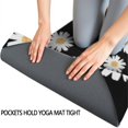 thumbnail image 3 of Black Daisy Flower Golden Centers Pattern Hot Yoga Mat Towel Non Slip for Hot Yoga - Quick-Drying Yoga Mat Cover with 4 Corner Pockets with Travel Bag - Hot Yoga Towel Non Slip 74"x26", 3 of 6