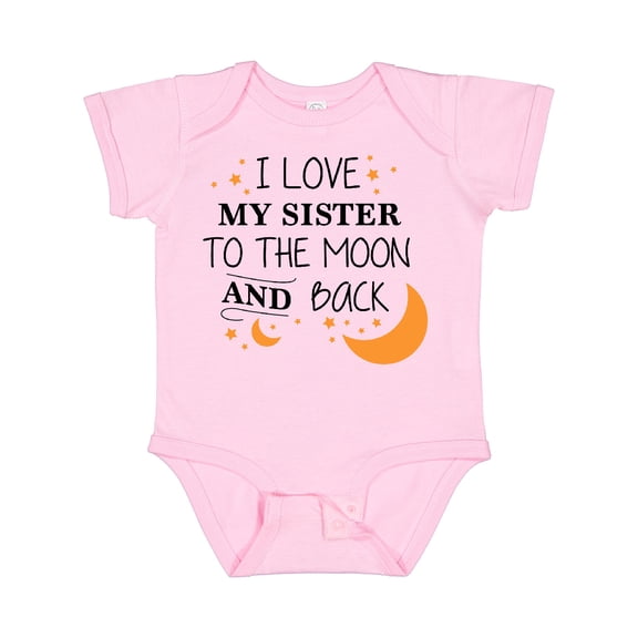 Inktastic I Love My Sister to the Moon and Back Boys or Girls Baby Bodysuit