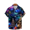 thumbnail image 5 of Mens Christmas Hawaiian Shirt Casual Button Down Shirts Funny Santa Claus Printed Blouse Short Sleeve Pullover Christmas Tree Sweatshirt Xmas Party Holiday Shirt Festive Santa Tops, S-5XL, 5 of 5