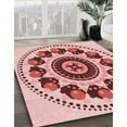 thumbnail image 3 of Ahgly Company Machine Washable Indoor Square Transitional Deep Rose Pink Area Rugs, 6' Square, 3 of 7