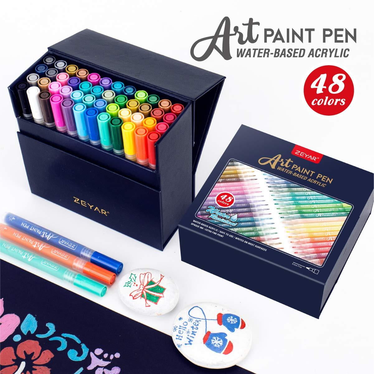 ZEYAR Premium Acrylic Paint Pen Water Based Extra Fine Point 18 Colors  Odorless Acid Free and Safe Opaque Ink Environmental Friendly AP Certified  18 Natural Colors