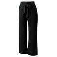 thumbnail image 5 of Lisingtool Casual Pants for Women Trendy Women's Wide Leg Pants Lightweiht Adjustable Waist Bow Tie Loose Comfortable Casual Trousers With Pocket Black, 5 of 9