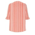 thumbnail image 4 of QQAMB Women's Tunic Tops V-Neck Strip Printed Half Sleeve Casual Loose Ruffle Blouse T-Shirts Red L, 4 of 6