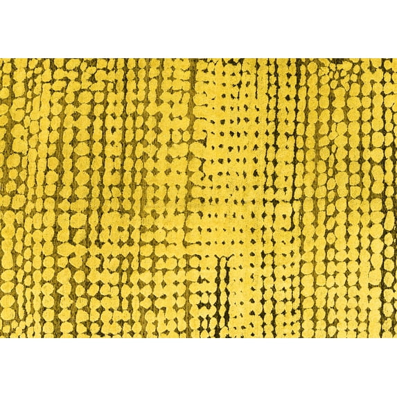 Ahgly Company Indoor Rectangle Solid Yellow Modern Area Rugs, 6' x 9'
