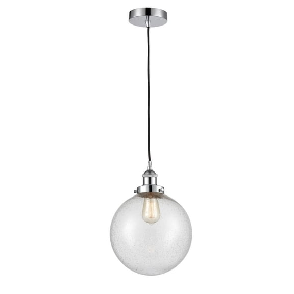 616-1PH-PC-G204-10-LED-Innovations Lighting-Beacon - 1 Light Mini Pendant In Industrial Style-13 Inches Tall and 10 Inches Wide Polished Chrome Seedy
