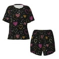 thumbnail image 4 of Picia Heart and Stars Pajamas Sets for Women Soft Short-Sleeved Pjs with Lounge Shorts Two Piece Sleepwear-3X-Large, 4 of 9