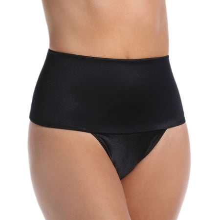 Women's Wide Band Thong Panty ( 801) Black, XL