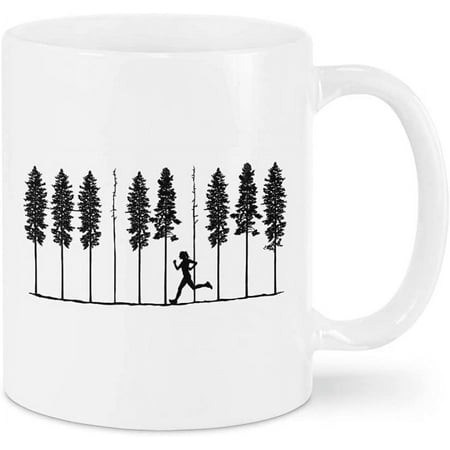 

Novelty Coffee Mug For Runner Son Daughter Besties From Family Friends Girl Running In Forest Tree White Ceramic Cup 11 15oz Male Female Marathon Runner Gifts For Birthday Christmas Xmas