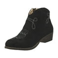 thumbnail image 6 of Dakaela Women's Cowgirl Boots Western Short Ankle Cowboy Booties Embroidered Wide Width Dress Shoes, 6 of 7