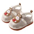 thumbnail image 5 of Linfrsh Baby Sandal Toddler Girls PU Leather Soft Sole Open Toe Summer Sandals Kids Flower Princess Flat Shoes(Beige,6-9 Months), 5 of 5