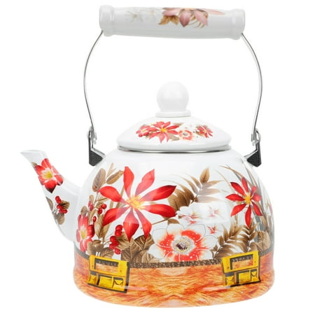 

Retro Tea Kettle Handheld Tea Pot Enamel Tea Holder for Home Restaurant Hotel