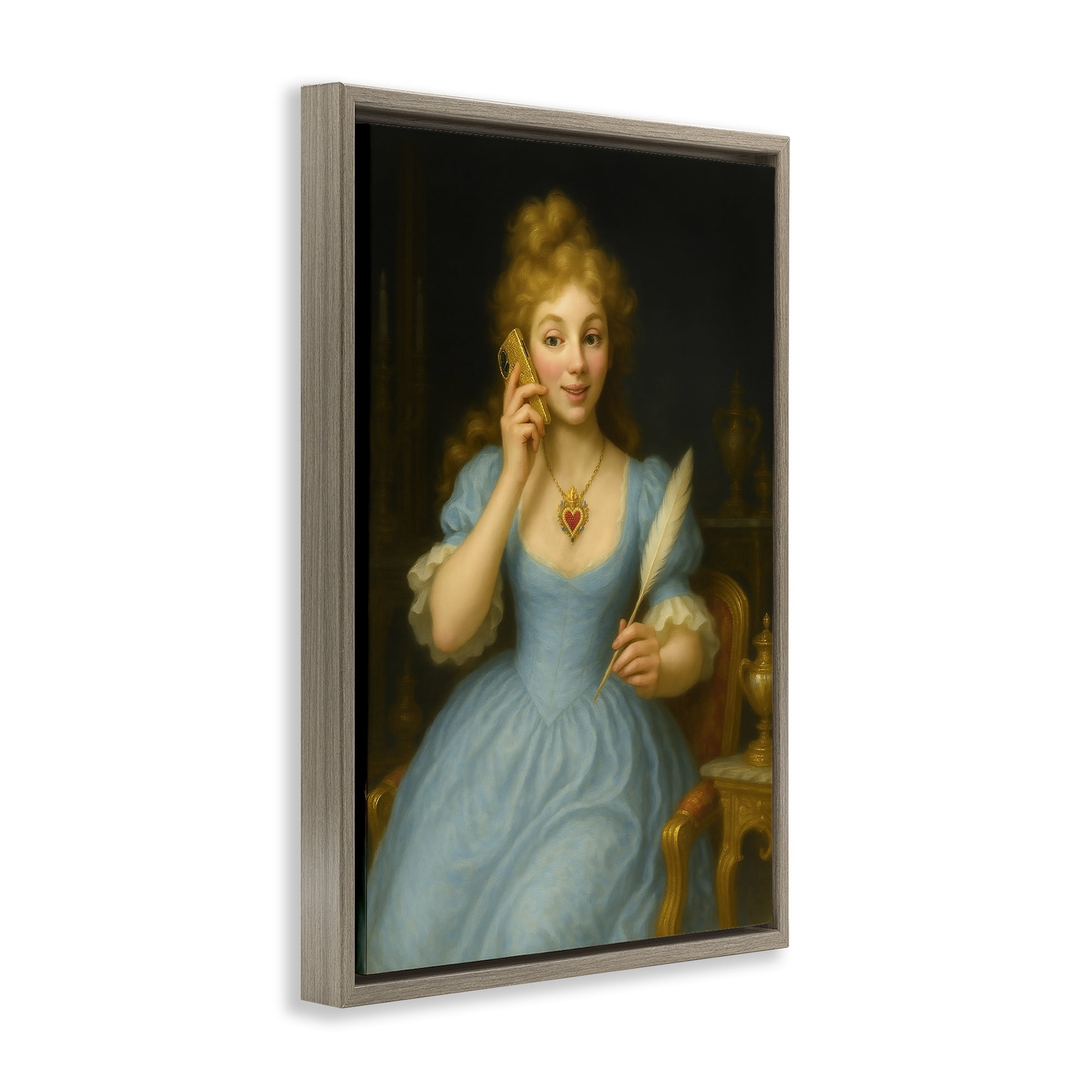 Stupell Industries May I Take A Message Brown Framed Floater Canvas Wall Art, design by Grotto Studios