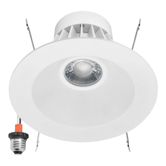 Maxxima 5 in. & 6 in. Retrofit Recessed Anti-Glare LED Downlight, 1300 Lumens, 5 Color Temperature Selectable 2700K/3000K/3500K/4000K/5000K, Dimmable, E-26 Quick Con